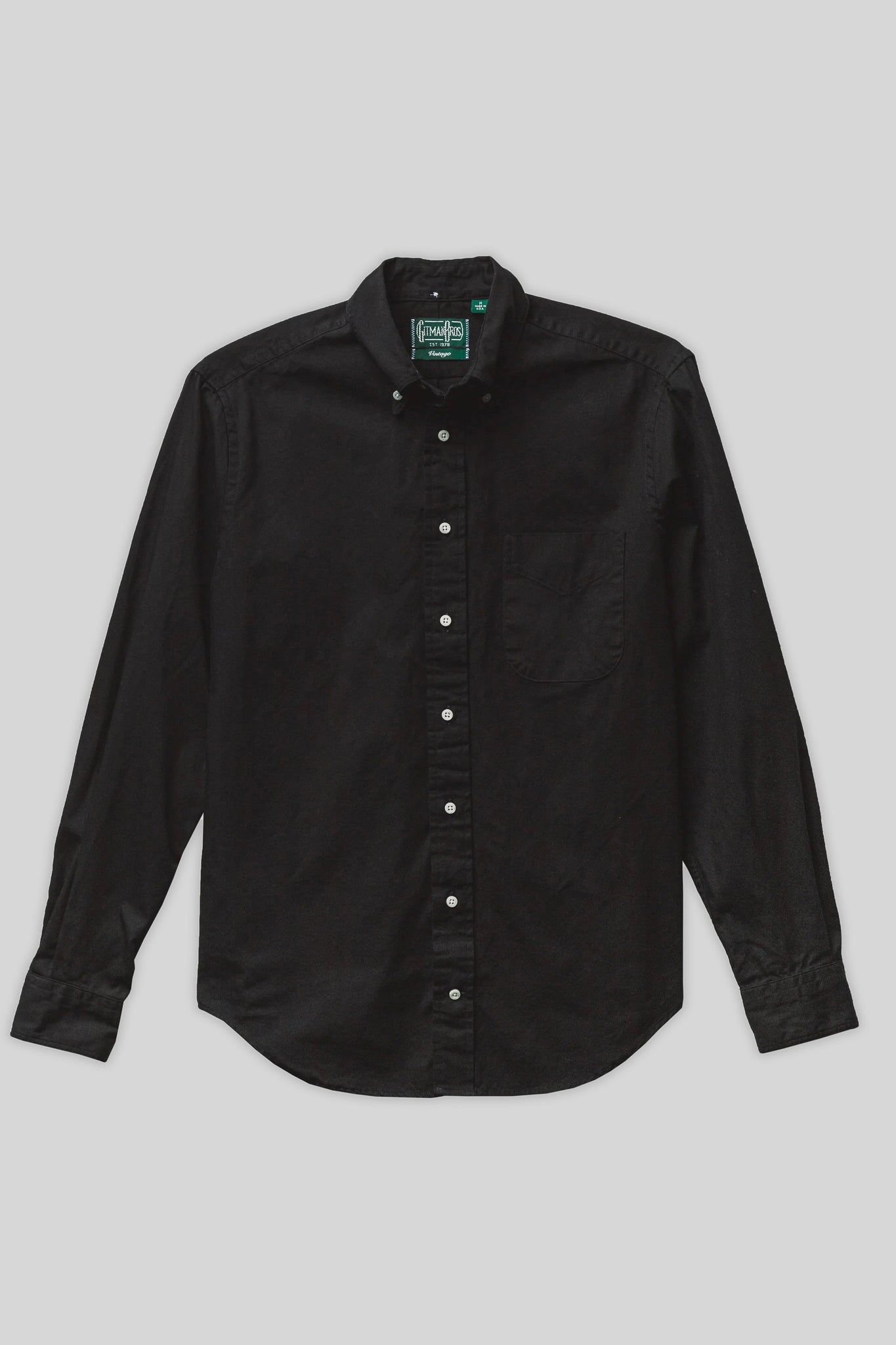 Black Overdye Oxford Shirt